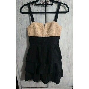Bcbg Ruffled Mini Dress black Sz 0 Sexy Boho City Feminine Vintage